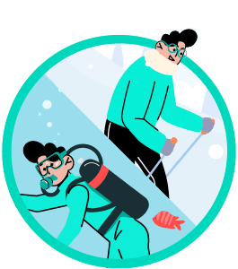 打算於海外潛水、滑雪